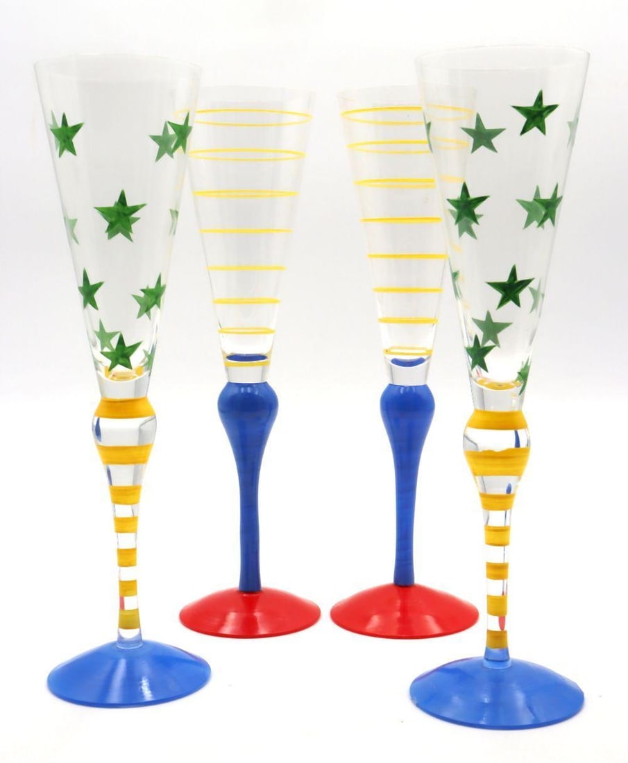 Four Anne Nilsson for Orrefors Glass Champagne Flutes (1 of 7)