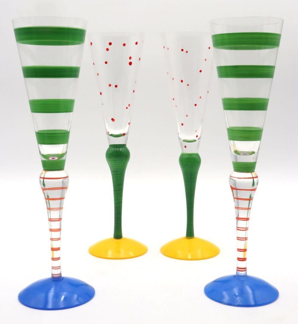 Four Anne Nilsson for Orrefors Glass Champagne Flutes (1 of 6)