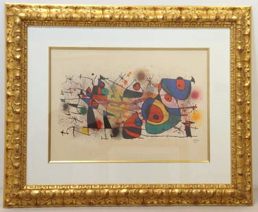 Joan Miro "Ceramique from Ceramiques de Miro et Artigas" Lithograph: Joan Miro (Spanish 1893-1983) "Ceramique from Ceramiques de Miro et Artigas" Lithograph. Measures approx. - 17 1/2" high x 24 3/4" wide, with frame approx. - 32" highx 39 1/4"