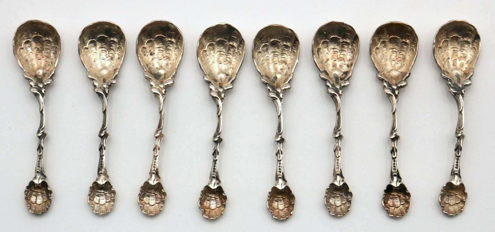 8 Pc. Sterling Oyster Shell Demi-Tasse Spoons (1 of 2)