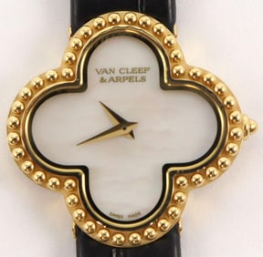 Van Cleef & Arpels "Alhambra" 18Kt & Mother of Pearl Wristwatch