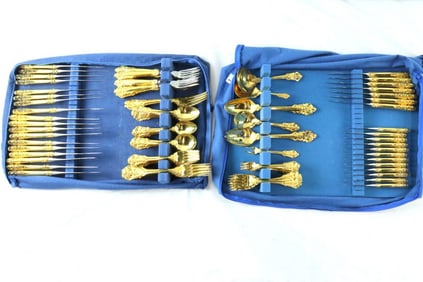143 Pc. Wallace "Grande Baroque" Vermeil Sterling Dinner Flatware Set