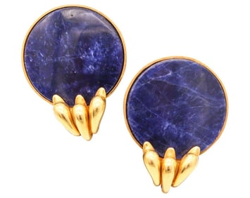 Lalaounis 22Kt Modernist Clip-On Earrings