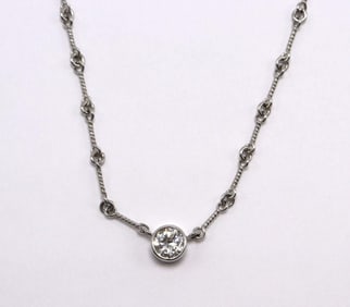 Platinum 0.77ct. Diamond Pendant Necklace