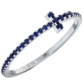 Tiffany & Co. Blue Sapphire Tiffany T Ring