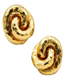 Henry Dunay 18Kt Knotted Clip On Earrings