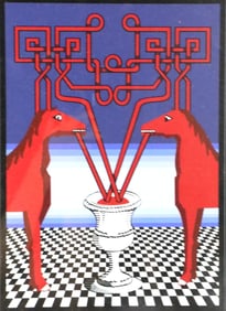 Pedro Friedeberg "Saludcita y Provechito" Silkscreen