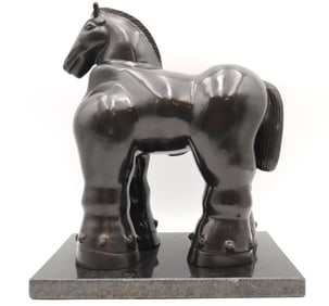 After Botero "Caballo" Bronze Horse Sculpture
