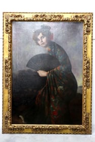 Signed Antique Oil Painting on Canvas