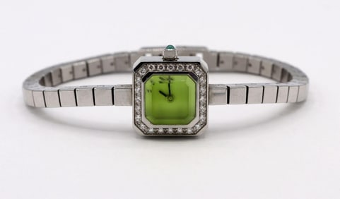 Corum "Sugar Cube" Diamond & Stainless Steel Quartz Watch