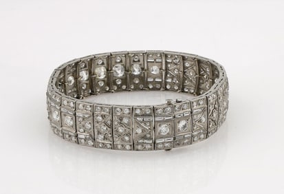 Art Deco 12ct Diamond Bracelet in Platinum