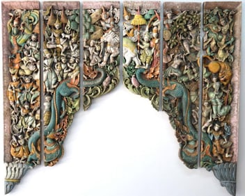 Beautiful Indonesian/Hindu Hand Carved Wooden Panels