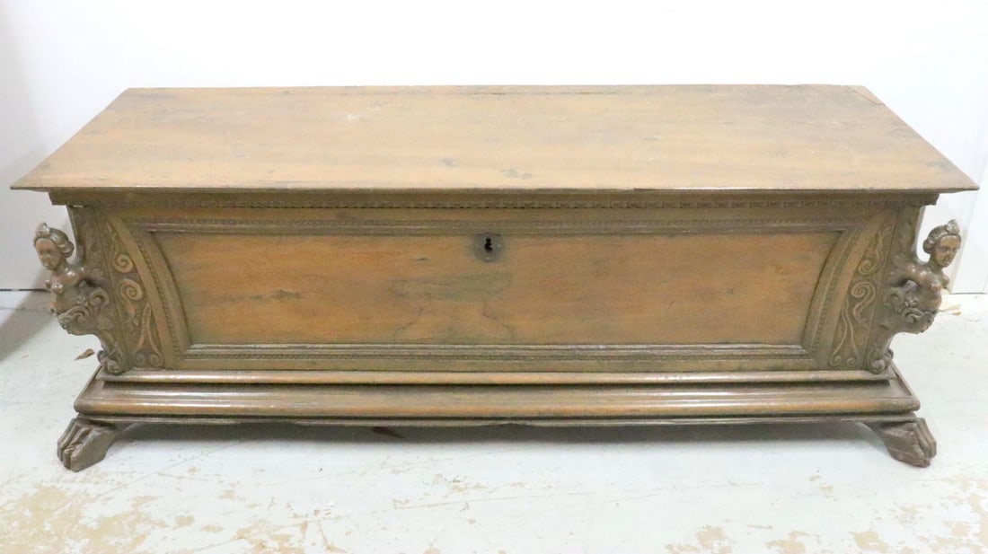 Antique French Wooden Coffer (1 of 8)