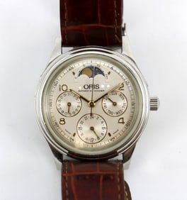 Oris Triple Calendar Stainless Steel Wristwatch