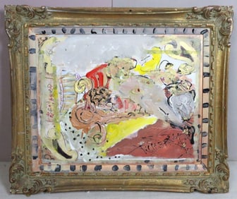 Signed R. Cherry Oil Painting on Board