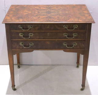 Late 20th C. Wooden Flatware Chest: Late 20th Century Wooden Flatware Chest. With blue felt drawers, comes with original key. Measures approx. - 33 1/4" high x 34 1/4" wide x 22 1/2" deep. Have a similar item to sell? 