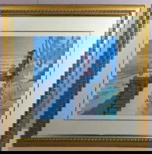 Nicola Simbari (Italian, 1927-2012) Framed Print: Nicola Simbari (Italian, 1927-2012) Framed Print. Measurements approx. - 18" x 18" & with frame - approx. - 33" w x 33" H. Signed lower right. Condition is overall good. Born