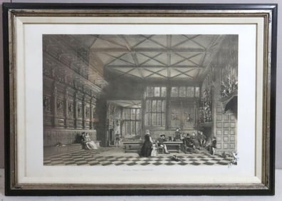 J. Nash "The Hall. Speke, Lancashire" Etching