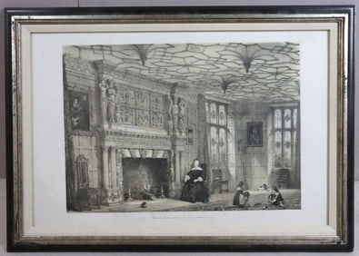 J. Nash "Drawing Room, Near Cuildford, Surrey" Lithograph