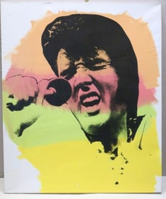 Steve Kaufman (American 1960-2010) "Elvis" Silkscreen