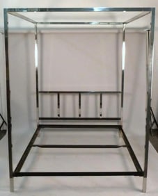 Mid-Century Pace Chrome King Size Canopy Bed Frame