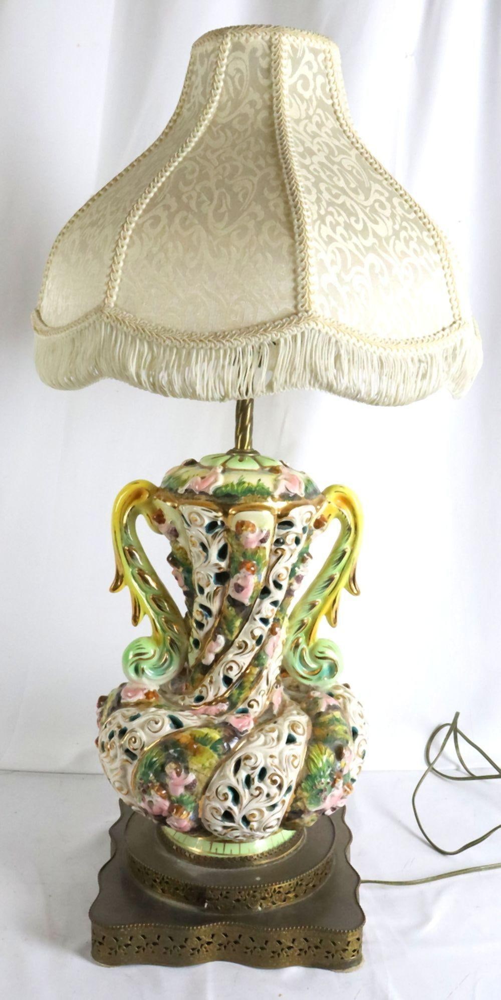 Vintage Capodimonte Porcelain Lamp (1 of 3)
