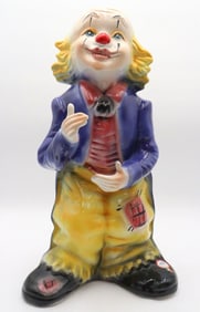 Large Capodimonte Italian Clown Ceramic Sculpture
