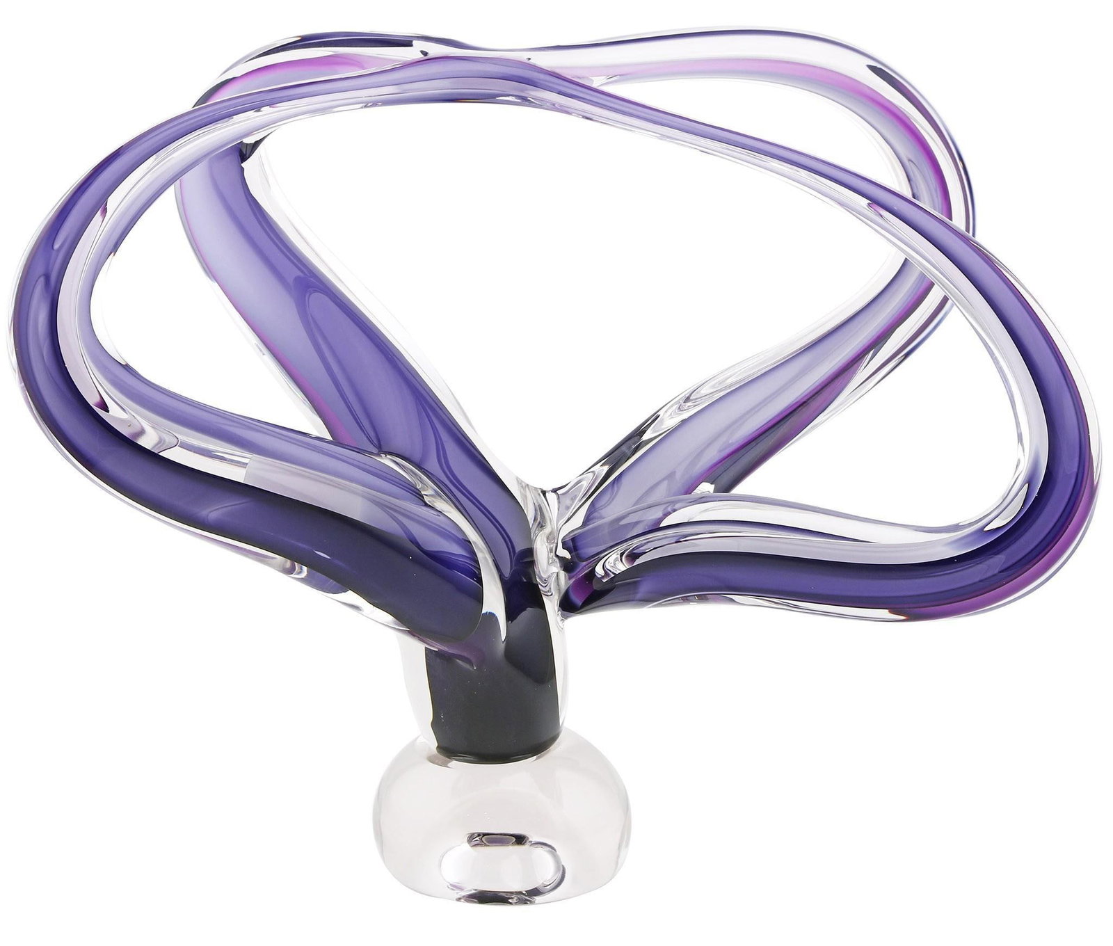 Barry Entner Freeform Art Glass Sculpture: Fabulous freeform art glass sculpture by Barry?Entner in a vibrant shade of purple and pink. In great condition just showing some very minor scratching on the base consistent with shelf wear.?It measu