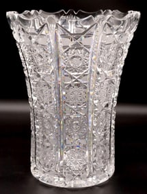 Large American Cut Crystal Vase