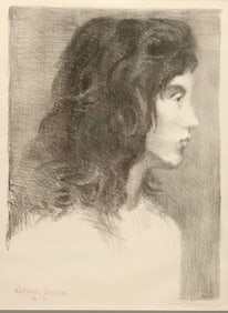 Raphael Soyer (Russian/American, 1899-1989) Portrait Lithograph