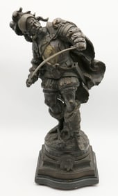 Antique French Metal "Warrior" Sculpture