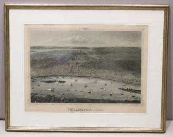 Johannes Serz "Philadelphia & Environs" Lithograph