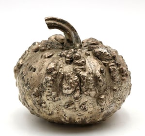 Vintage Italian Silvered Bronze Pumpkin Gourd