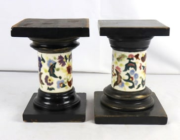 Pair of Fischer Porcelain Pedestals