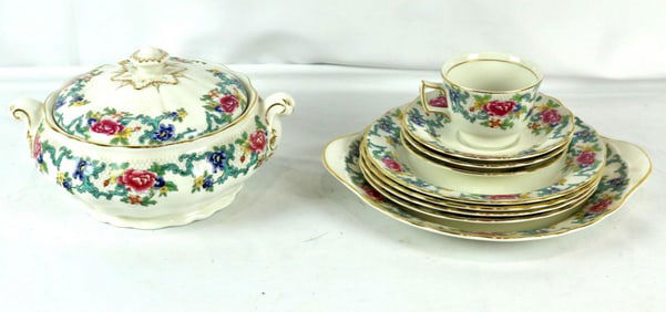 10 Pc. Royal Doulton Booths "Floradora" Porcelain Dish Set