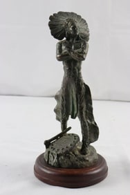Bernard Kim Native American Bronze Figurine