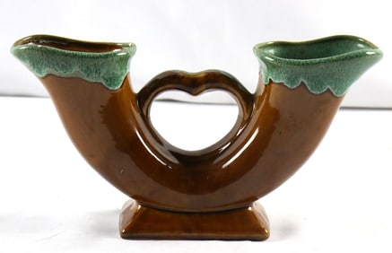 Ana Van Briggle Double Horn Heart Vase