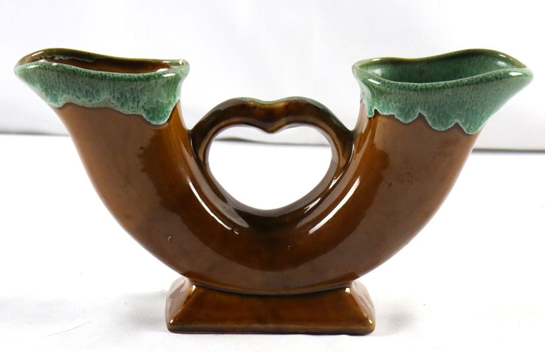 Ana Van Briggle Double Horn Heart Vase (1 of 3)