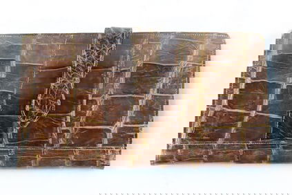 English Crocodile Leather Clutch Purse