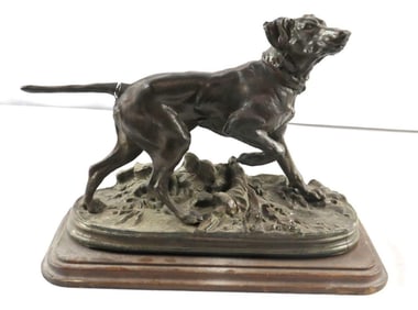 Bronze Sculpture of Hunting Dog