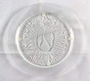 Vintage Lalique Peacock Plate