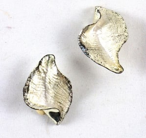 Pair of J. Gabriel Silver Clip-On Earrings