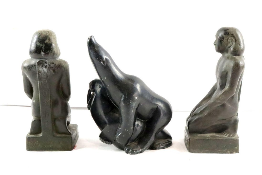 Lot of Three Carved Stone Figurines (1 of 4)