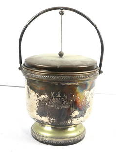 Vintage Silver Plated Champagne Bucket: Plated Silver Champagne Bucket with Tongs. Measures approx. - 7 1/2" H x 8" dia. Condition is overall decent. Have a similar item to sell? Contact us at info@marketauctionsinc.com Please r