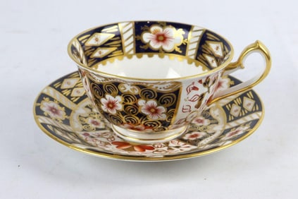 Royal Crown Derby Porcelain Teacup & Saucer