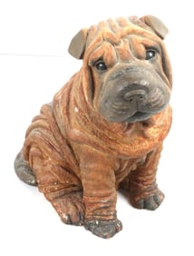 Vintage Shar Pei Dog Sculpture