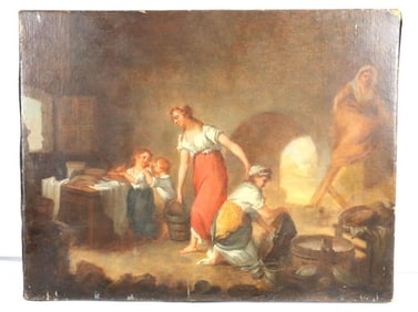 Attr. Jean-Baptiste Mallet Oil Painting on Canvas