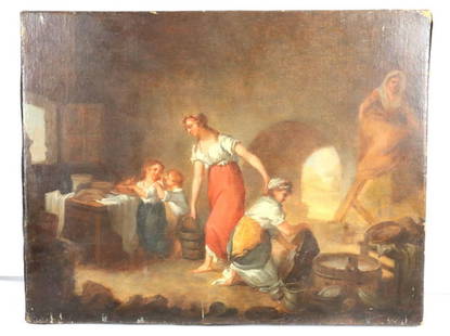 Attr. Jean-Baptiste Mallet Oil Painting on Canvas: Attr. Jean-Baptiste Mallet Oil Painting on Canvas. Measuring approx. - 17" W x 13"H. Condition is decent. ? Have a similar item to sell? Contact us at info@marketauctionsinc.com Please rev