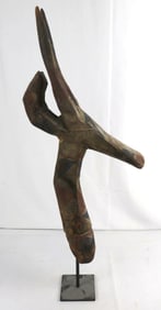 African Wood Carved Antelope Statuette