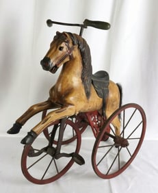 Antique American Folk Art Horse Tricycle
